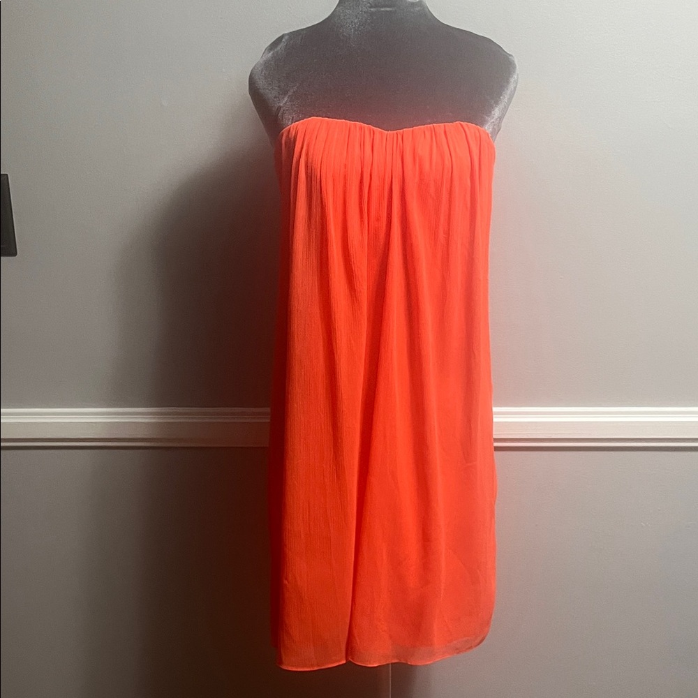 Alice + Olivia Vibrant Orange Strapless Dress Sz 6 #870